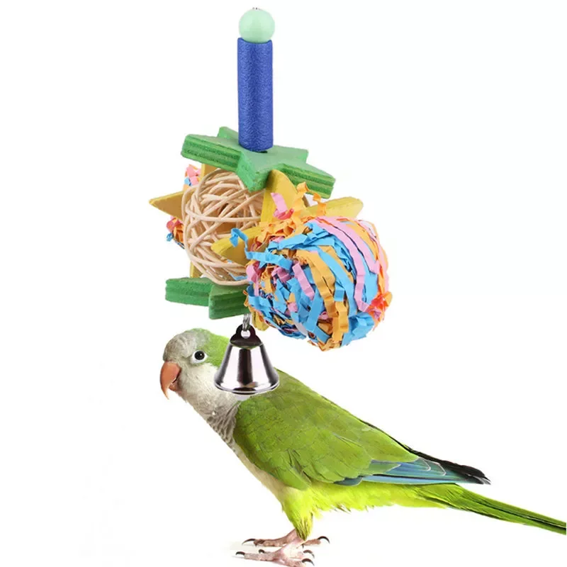 Bird Parrot Parakeet Ball Wood Toy Shredder Cockatiel Chew Bites Cages Craft Birds Toys With Bell Foraging Bird Toy
Bird Parrot Parakeet Ball Wood Toy Shredder Cockatiel Chew Bites Cages Craft Birds Toys With Bell Foraging Bird Toy