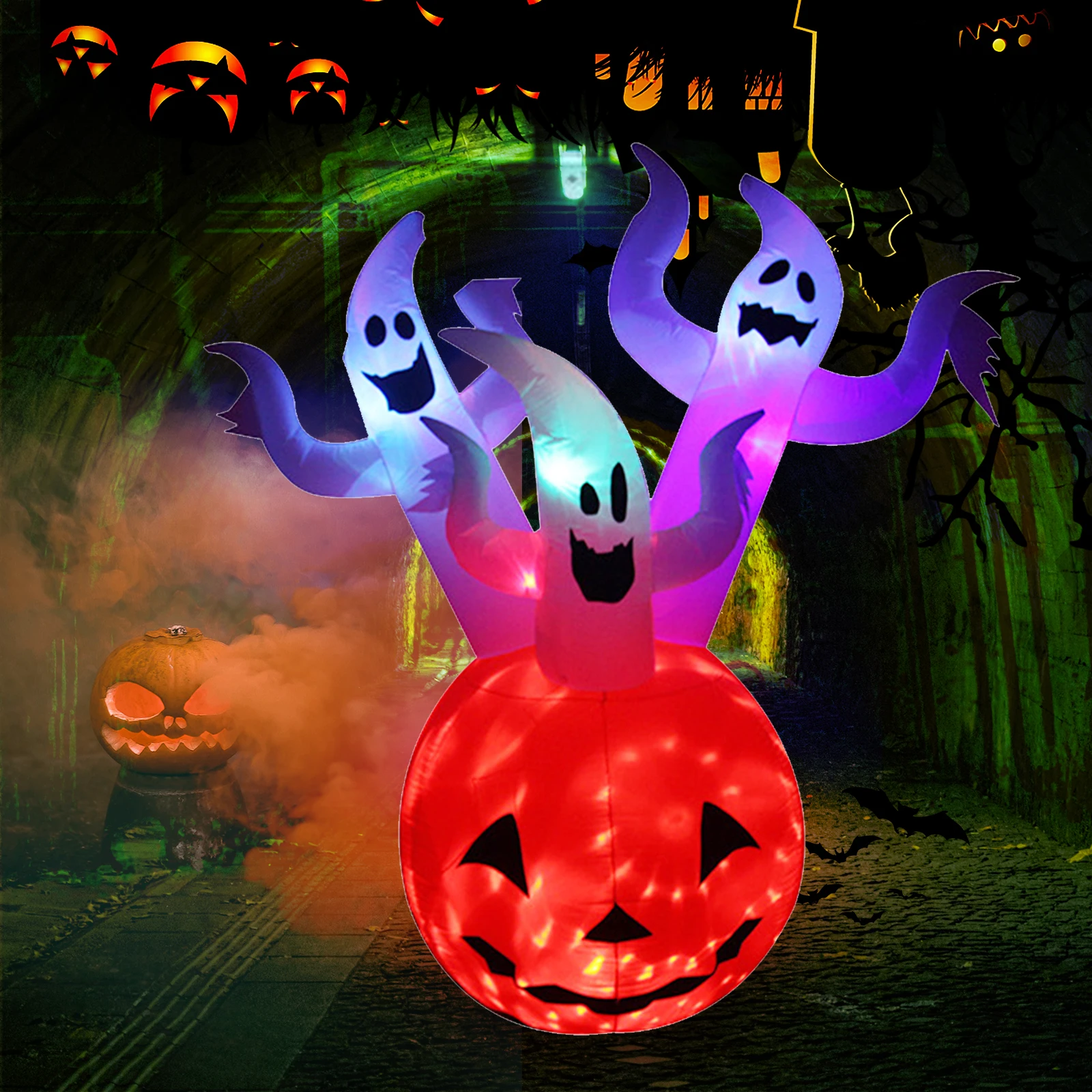 6 футов красочные надувные Хэллоуин страшная Тыква наружный сад двор вечерние ничный декор с 3 привидениями светодиодный выдувной ужас наду... 
6 футов красочные надувные Хэллоуин страшная Тыква наружный сад двор вечерние ничный декор с 3 привидениями светодиодный выдувной ужас наду...