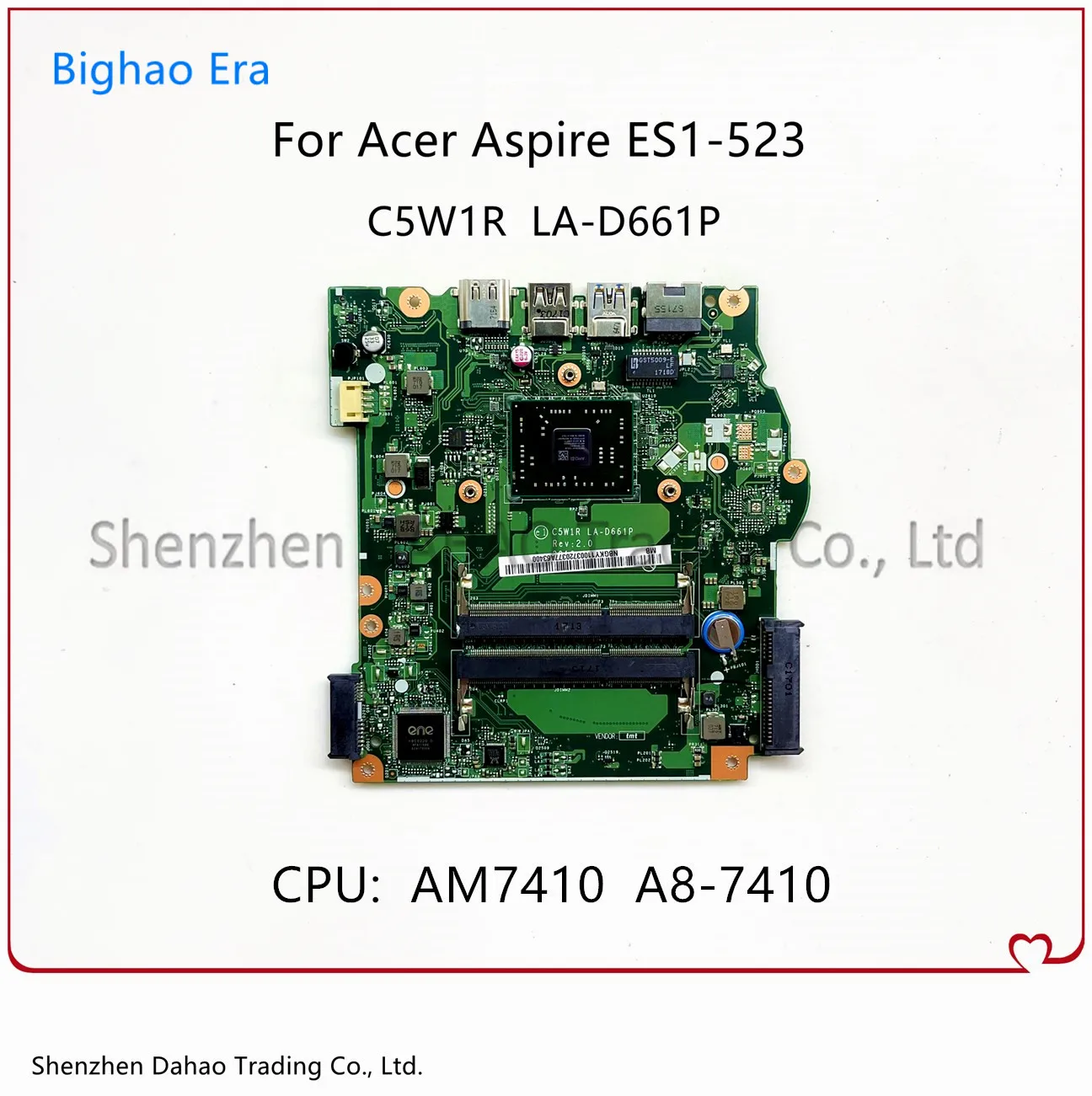 NBGKY11002 NB.GKY11.002 C5W1R LA-D661P Main Board For Acer Aspire ES1-523 Laptop Motherboard With A8-7410 CPU 100% Fully Tested
NBGKY11002 NB.GKY11.002 C5W1R LA-D661P Main Board For Acer Aspire ES1-523 Laptop Motherboard With A8-7410 CPU 100% Fully Tested