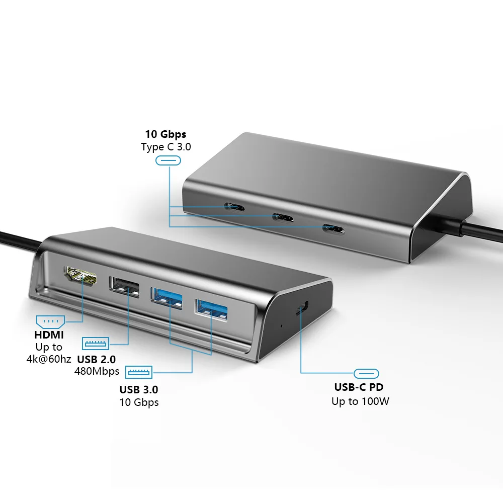 Factory Direct Docking Station Type C Expander USB Hub 4k SD Hub USB 8 en 1 4 Port USB Hub For Business And Gifts
Factory Direct Docking Station Type C Expander USB Hub 4k SD Hub USB 8 en 1 4 Port USB Hub For Business And Gifts