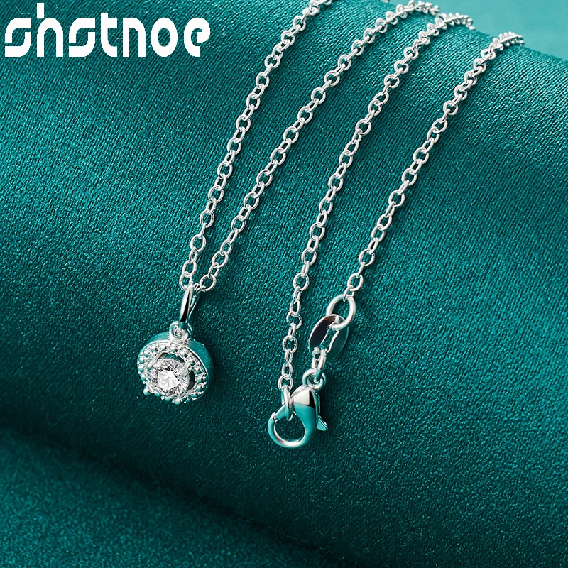 Hot 925 Sterling Silver AAA Zircon Round Pendant Necklace For Women Bridal Wedding Birthday Party Charm Jewelry 16-30 Inch Chain
Hot 925 Sterling Silver AAA Zircon Round Pendant Necklace For Women Bridal Wedding Birthday Party Charm Jewelry 16-30 Inch Chain