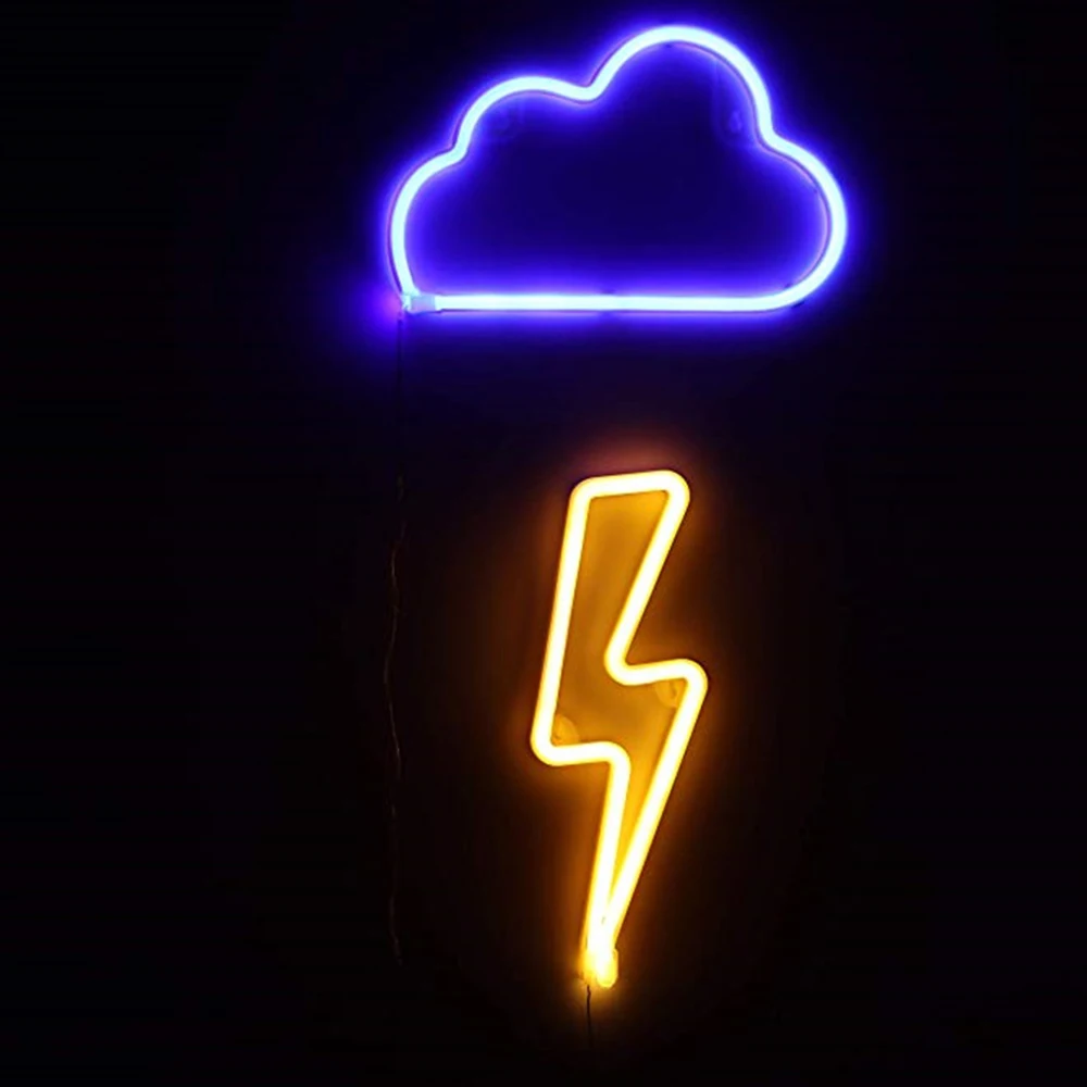 

Night Light Battery/USB Operated Clouds Lightning Neon Lights for Christmas Children's Room Party Holiday Gift Bedroom Decor