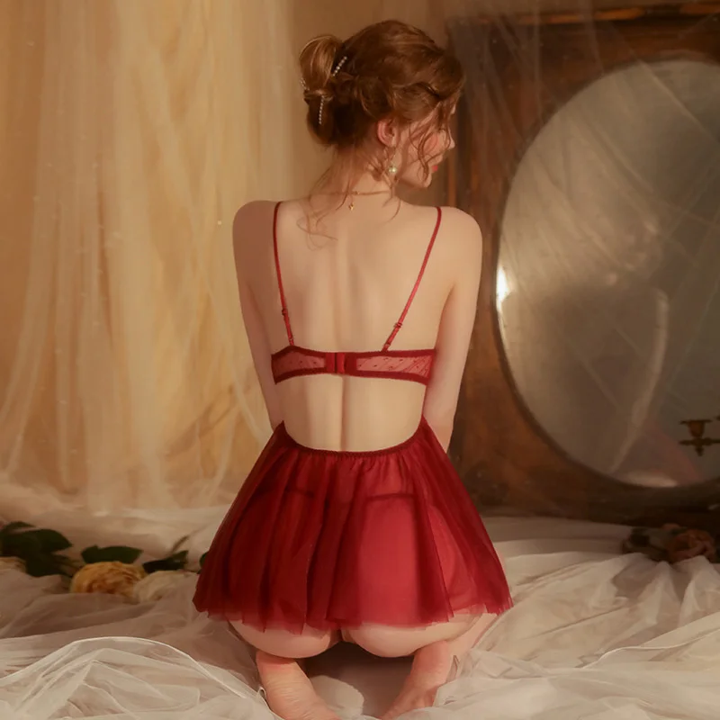 Spring Summer Sling Sexy Sleepwear 3-Color Miniskirt Night Underwear Small Chest Gather Lingerie Mesh Breathable Women's Pajamas
Spring Summer Sling Sexy Sleepwear 3-Color Miniskirt Night Underwear Small Chest Gather Lingerie Mesh Breathable Women's Pajamas