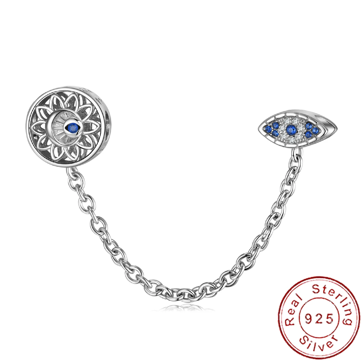 European S925 Sterling Silver Charm Blue CZ Eye safety chain For Original PD Women Bracelet Necklace Chain Jewelry
European S925 Sterling Silver Charm Blue CZ Eye safety chain For Original PD Women Bracelet Necklace Chain Jewelry