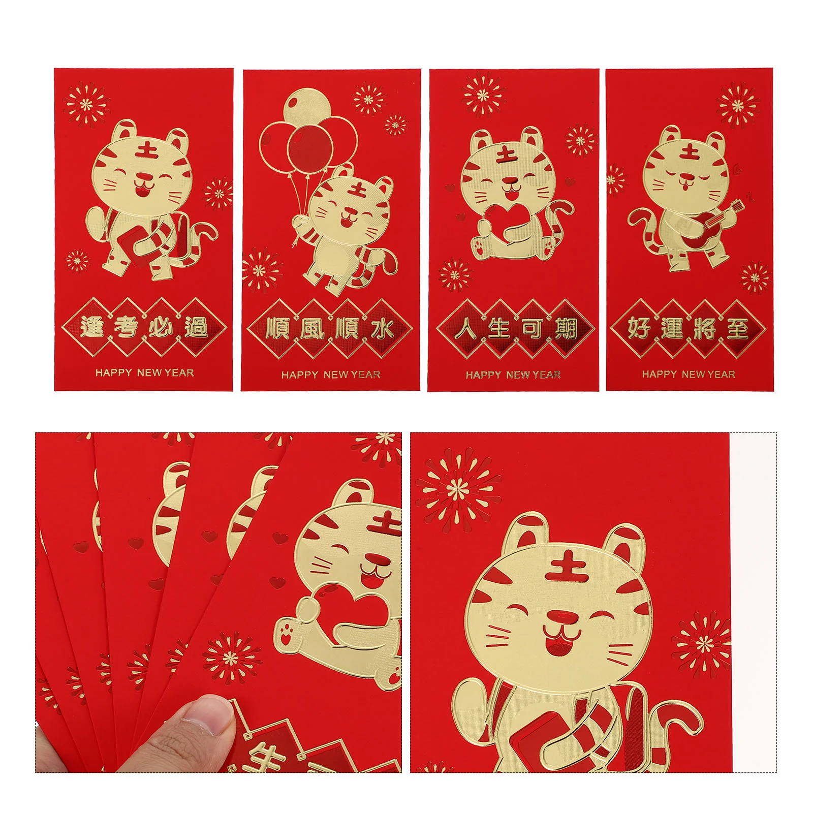 24Pcs Chinese Spring Festival Red Packets Lovely Cartoon Tiger Pattern Money Bag
24Pcs Chinese Spring Festival Red Packets Lovely Cartoon Tiger Pattern Money Bag