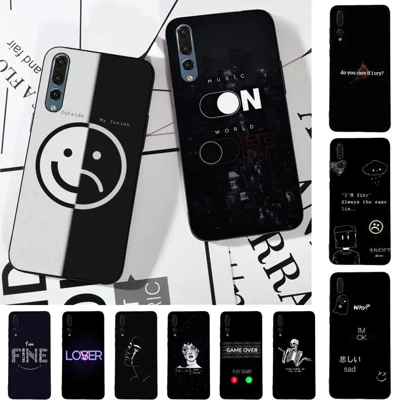 Sad depression Black Word Phone Case for Huawei P30 40 20 10 8 9 lite pro plus Psmart2019
Sad depression Black Word Phone Case for Huawei P30 40 20 10 8 9 lite pro plus Psmart2019