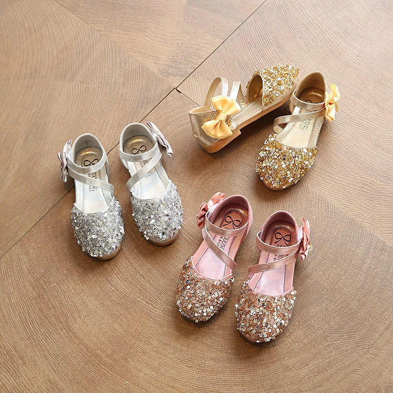 

Летняя обувь для девочек, Туфли Мэри Джейн на плоской подошве с бусинами, туфли принцессы, детские танцевальные туфли, детские сандалии, сва...