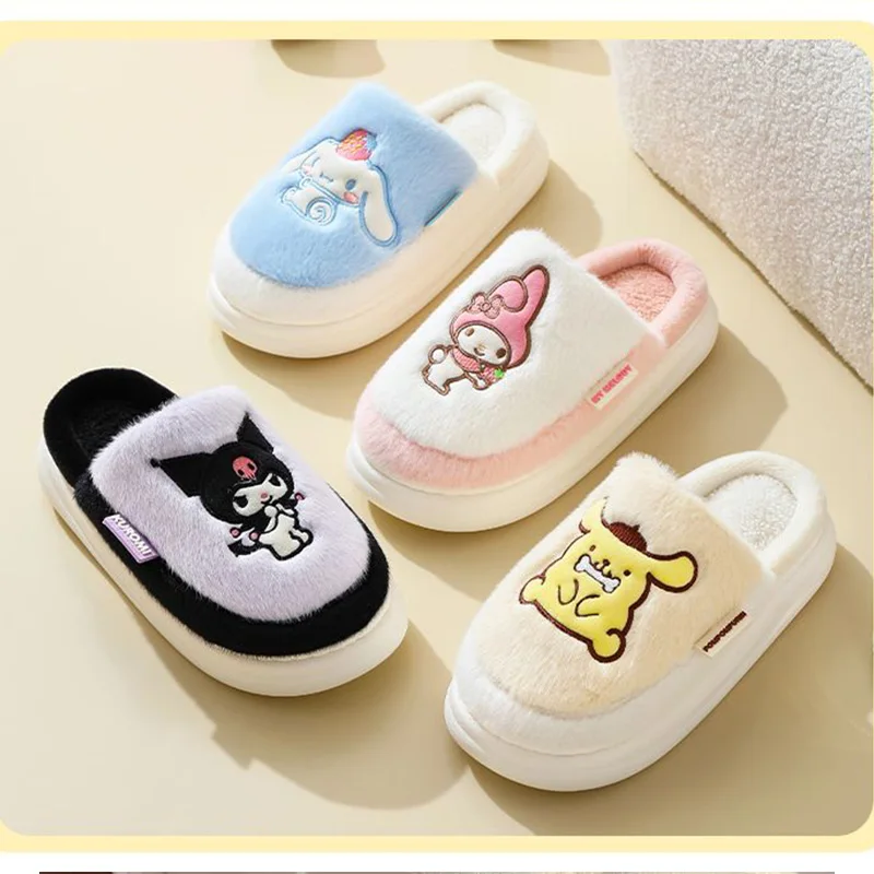 Sanrio Velvet Slippers Kuromi Cartoon Cute Cinnamoroll Purin Thick Soles Super Soft Fall/winter Ladies Slippers Indoor Shoes
Sanrio Velvet Slippers Kuromi Cartoon Cute Cinnamoroll Purin Thick Soles Super Soft Fall/winter Ladies Slippers Indoor Shoes