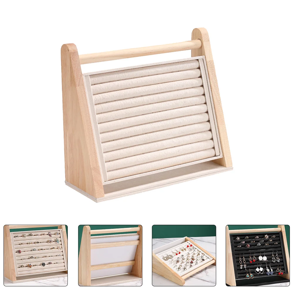 1PC Wood Ring Holder Jewelry Storage Display Rack Earbob Ring Rack (Beige) 
1PC Wood Ring Holder Jewelry Storage Display Rack Earbob Ring Rack (Beige)