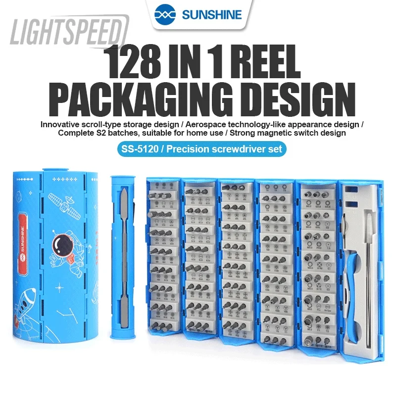 SUNSHINE SS-5120 128 в 1 Набор прецизионных отверток 120 шт. S2 сверла из легированной стали совместимы с ремонтом и разборкой оборудования
SUNSHINE SS-5120 128 в 1 Набор прецизионных отверток 120 шт. S2 сверла из легированной стали совместимы с ремонтом и разборкой оборудования