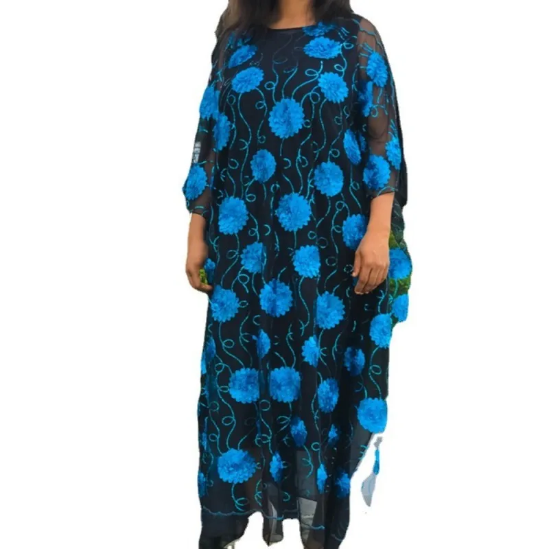 Printed Elegant Blue Mesh Dress Fall Long Sleeve Loose African Dresses For Women Muslim Ankara Robes Big Size African Clothing
Printed Elegant Blue Mesh Dress Fall Long Sleeve Loose African Dresses For Women Muslim Ankara Robes Big Size African Clothing