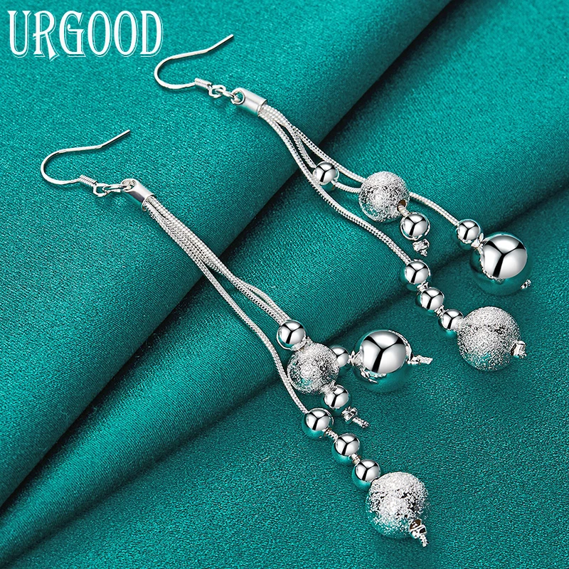 925 Sterling Silver Smooth Matte Bead Ball Drop Earrings For Women Party Engagement Wedding Fashion Jewelry Gift
925 Sterling Silver Smooth Matte Bead Ball Drop Earrings For Women Party Engagement Wedding Fashion Jewelry Gift