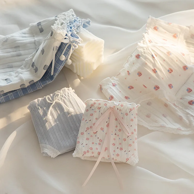 Sweet Cute Bow Panties Briefs Japanese Fashion Lace Underwear Women Panties Lingerie Sexy Mid Waist Cotton Panties Underpants
Sweet Cute Bow Panties Briefs Japanese Fashion Lace Underwear Women Panties Lingerie Sexy Mid Waist Cotton Panties Underpants
