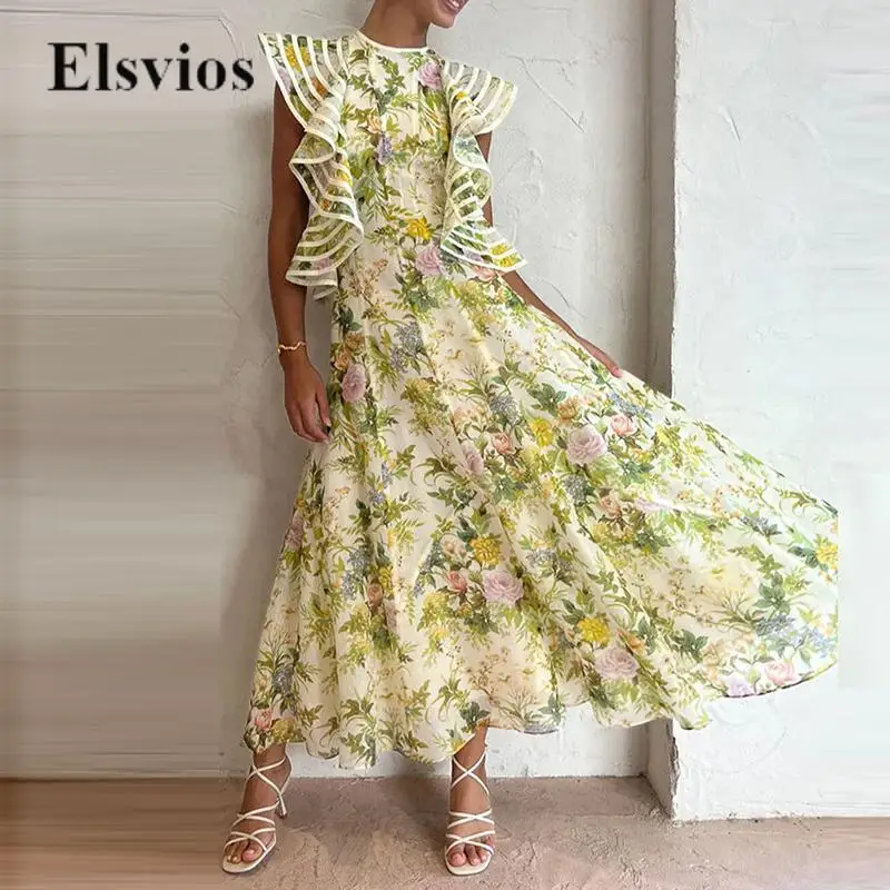 Sexy Hollow Out Backless Loose Hem Party Dress Casual Big Ruffles Women Long Dress Fashion Floral Print Lady Boho Beach Dresses
Sexy Hollow Out Backless Loose Hem Party Dress Casual Big Ruffles Women Long Dress Fashion Floral Print Lady Boho Beach Dresses