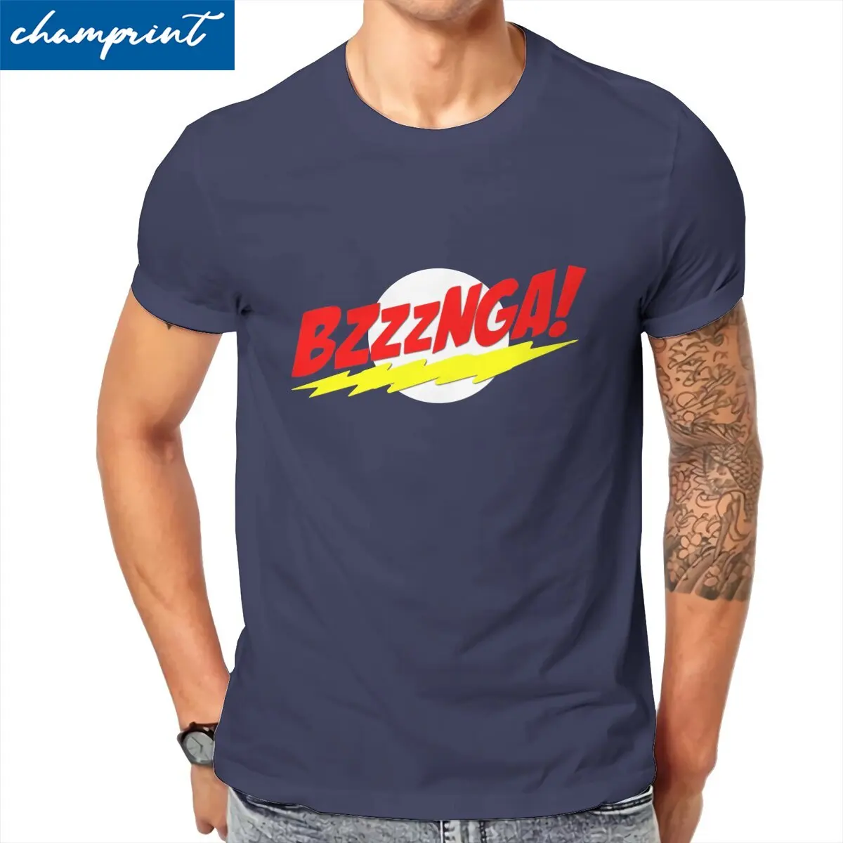 

BaZinGa Version 4 T Shirts Men's 100% Cotton Funny T-Shirt O Neck Big Bang Theory Tee Shirt Short Sleeve Clothes Plus Size