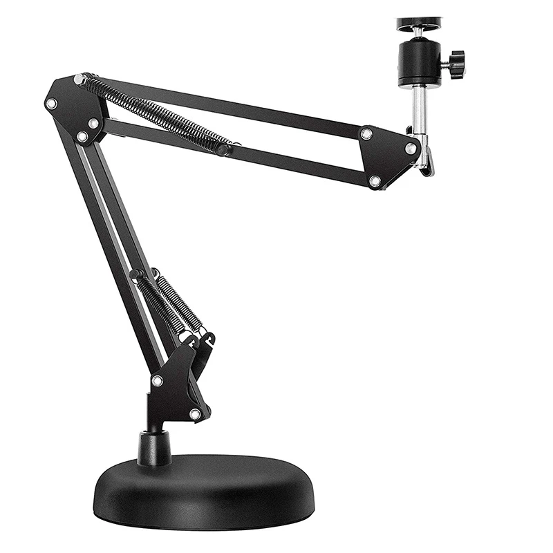

Webcam Stand For Desktop Suspension Boom Scissor Arm Stand With Upgraded Round Base,For Logitech Webcam