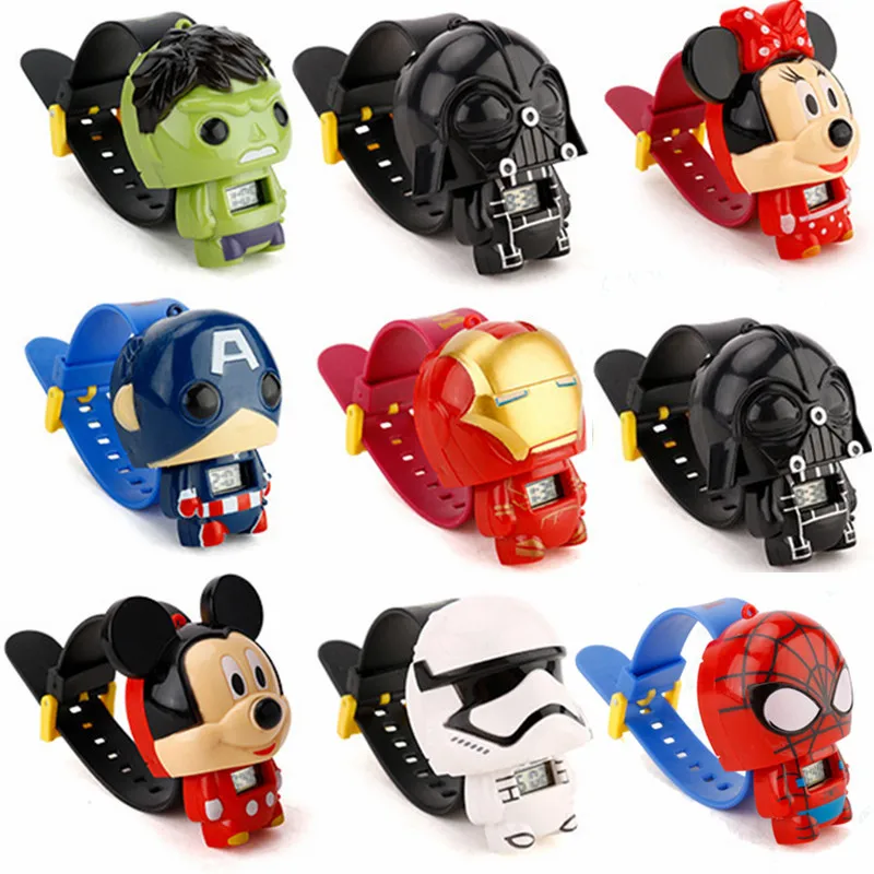 Cartoon Toy Watch Disney Spiderman Iron-man Captain America Hulk Mickey Minnie Star Wars Anime Figure Marvel The Avengers Watchs
Cartoon Toy Watch Disney Spiderman Iron-man Captain America Hulk Mickey Minnie Star Wars Anime Figure Marvel The Avengers Watchs