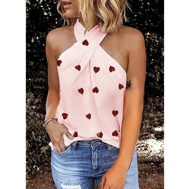 Sexy Off Shoulder Love Heart Printing Blouse Chiffon Women Tops Summer Casual Backless Sleeveless Shirts Female Blusas Tops Tees
Sexy Off Shoulder Love Heart Printing Blouse Chiffon Women Tops Summer Casual Backless Sleeveless Shirts Female Blusas Tops Tees