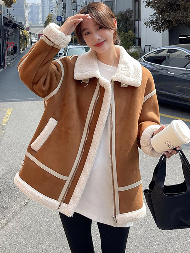 LANMREM Korean Style Woolen Coat Women Lapel Zipper Contrast Color Patchwork Clothing Fashion Female 2023 Autumn Winter 2AA1443
LANMREM Korean Style Woolen Coat Women Lapel Zipper Contrast Color Patchwork Clothing Fashion Female 2023 Autumn Winter 2AA1443