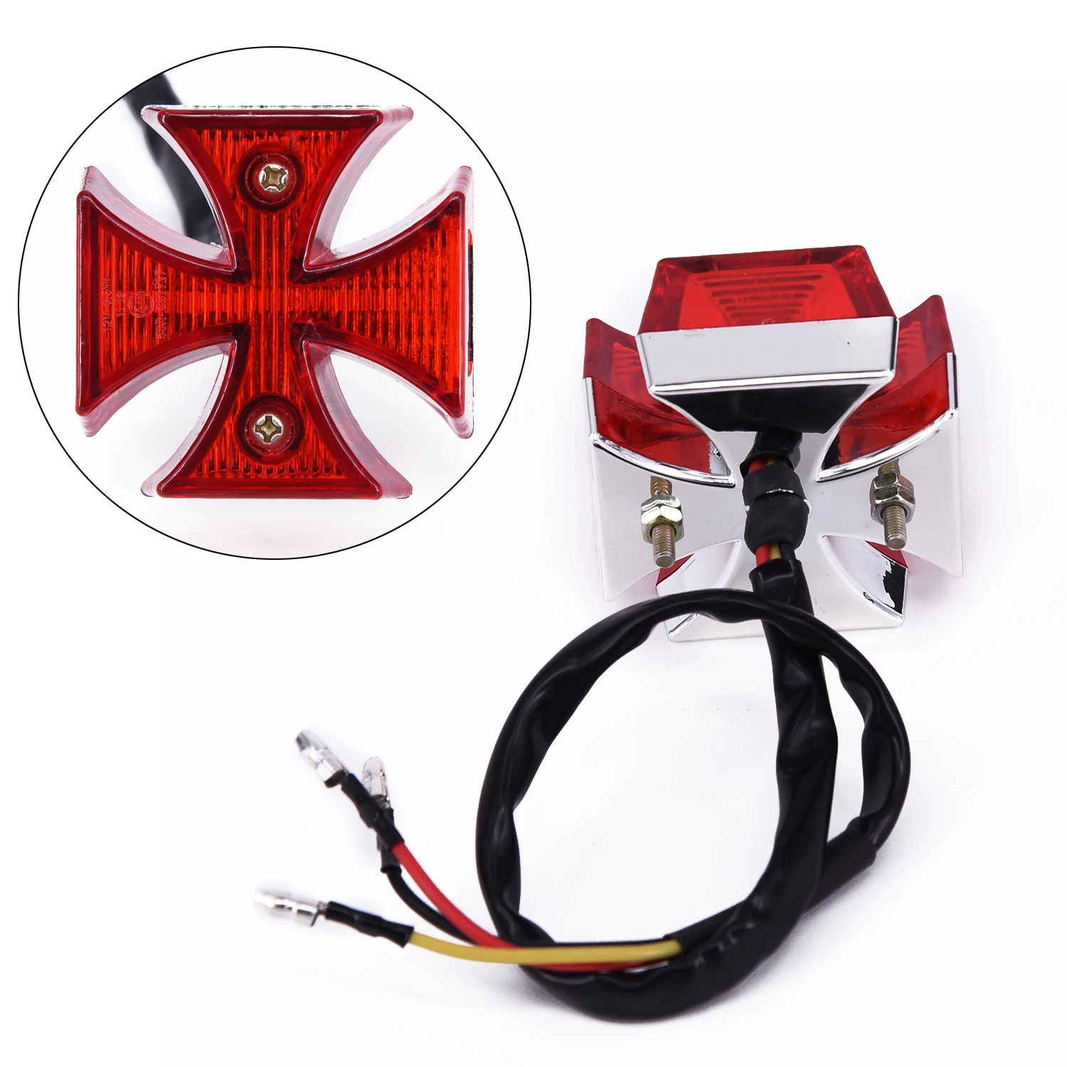 1PC Motorcycle Tail Light DC 12V 2*2 Inch Maltese Cross Shape Rear License Plate Tail Light Choppers Dirt Bike Accessories
1PC Motorcycle Tail Light DC 12V 2*2 Inch Maltese Cross Shape Rear License Plate Tail Light Choppers Dirt Bike Accessories