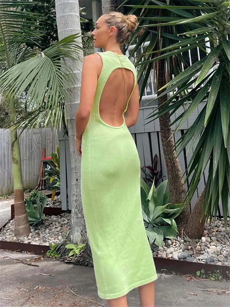 Tossy Solid Knit Long Dress Women Backless Sexy Bodycon Dresses Ladies Casual Summer Travel Holiday Sundress Vestidos 2022
Tossy Solid Knit Long Dress Women Backless Sexy Bodycon Dresses Ladies Casual Summer Travel Holiday Sundress Vestidos 2022