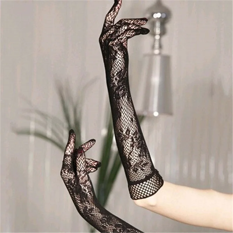 Lace Solid Colors Women Gloves Girl Elastic Hip-hop Super Long Mitten Transparent Lace Cutout High Stretch Gloves Party Guantes
Lace Solid Colors Women Gloves Girl Elastic Hip-hop Super Long Mitten Transparent Lace Cutout High Stretch Gloves Party Guantes