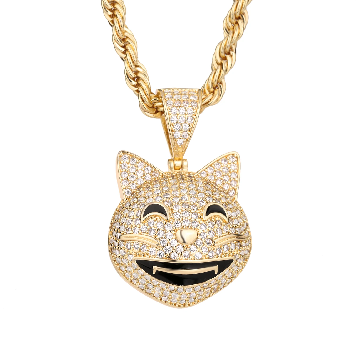 Europe and America Hip Hop Necklace Cat Maneki-neko Zircon Jewelry Emoji Expression Pendant Genuine Gold Plating
Europe and America Hip Hop Necklace Cat Maneki-neko Zircon Jewelry Emoji Expression Pendant Genuine Gold Plating