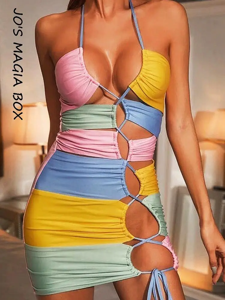 Jo's Magia Box Hollow Out Backless Bodycon Sexy Y2K Women's Mini Dress 2022 Summer Halter Patchwork Party Club Women Dresses
Jo's Magia Box Hollow Out Backless Bodycon Sexy Y2K Women's Mini Dress 2022 Summer Halter Patchwork Party Club Women Dresses