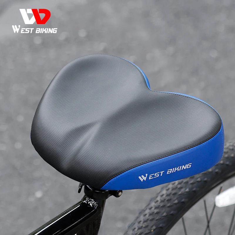 

WEST BIKING Ergonomic Bicycle Saddle Soft Widen Thicken MTB Road Bike Cushion for Long Distance Riding Comfortable Cycling Seat