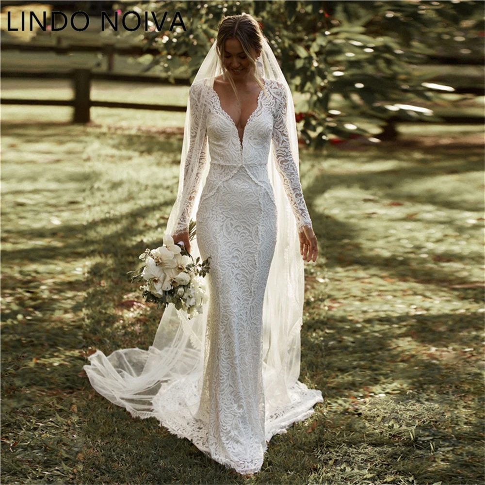 Boho Backless Wedding Dresses Mermaid 2023 Long Sleeve V-Neck Lace Bridal Gowns for Women Bride Dress Civil Vestido De Noiva
Boho Backless Wedding Dresses Mermaid 2023 Long Sleeve V-Neck Lace Bridal Gowns for Women Bride Dress Civil Vestido De Noiva