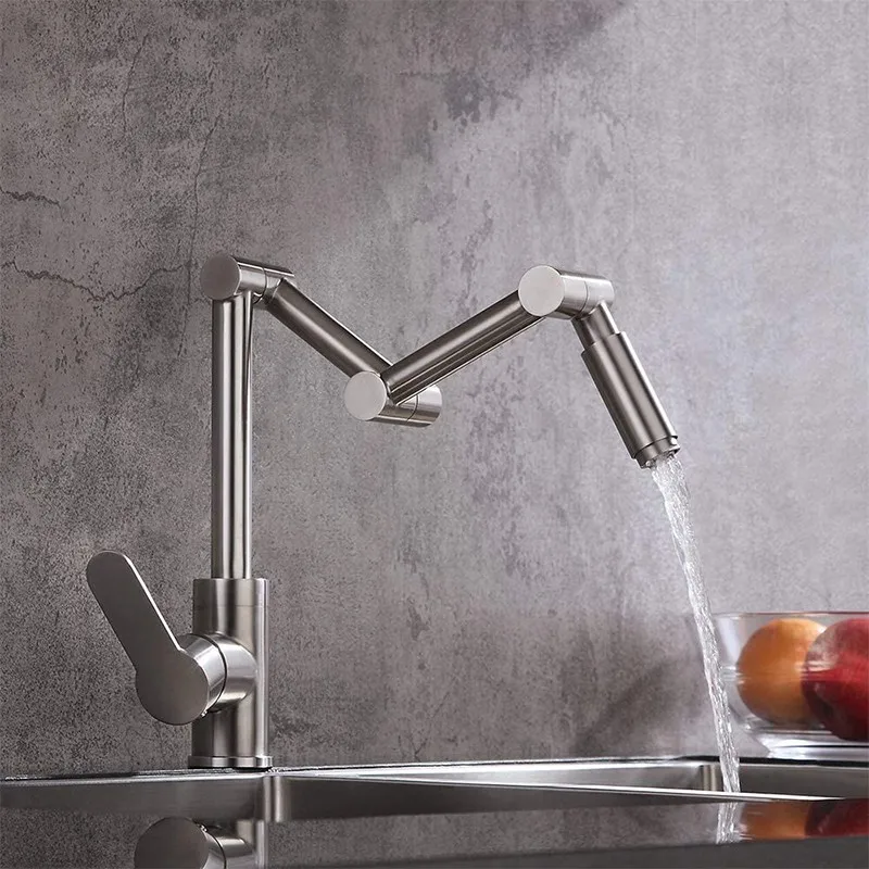 304 Stainless Steel Kitchen Faucet Black Brushed Hot and Cold Sink Faucet Universal Folding
304 Stainless Steel Kitchen Faucet Black Brushed Hot and Cold Sink Faucet Universal Folding