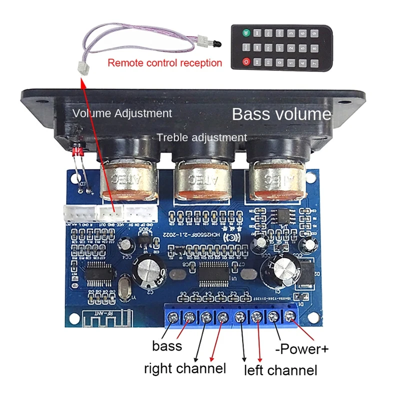 2.1 Channel Digital Power Amplifier Board With Remote Control 2X25w+50W BT5.0 Subwoofer Class D Amplifier Board DC12-20V
2.1 Channel Digital Power Amplifier Board With Remote Control 2X25w+50W BT5.0 Subwoofer Class D Amplifier Board DC12-20V