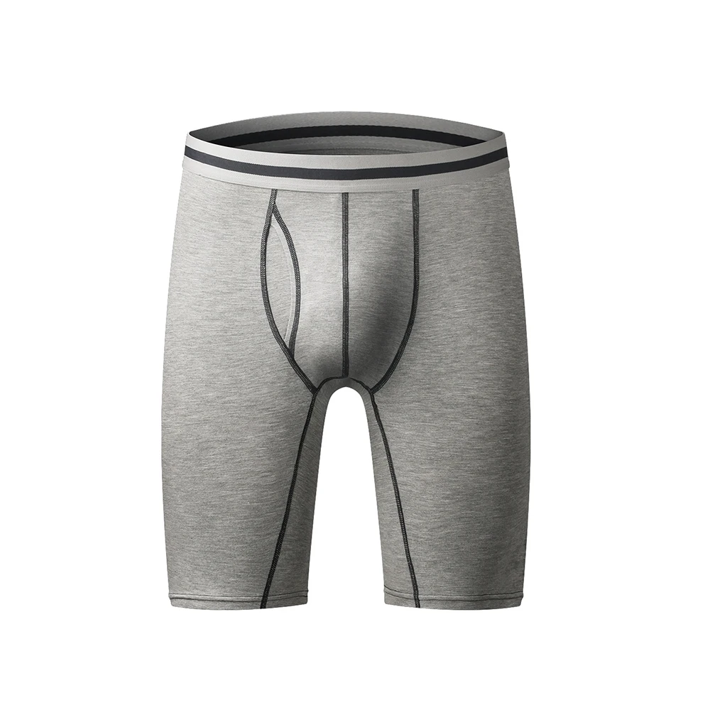 

Men Stretch Shorts Long Legs Boxers U Convex Pouch Underpants Trunks Open Fly Pouch Underwear Brief Boxer Solid Underpants