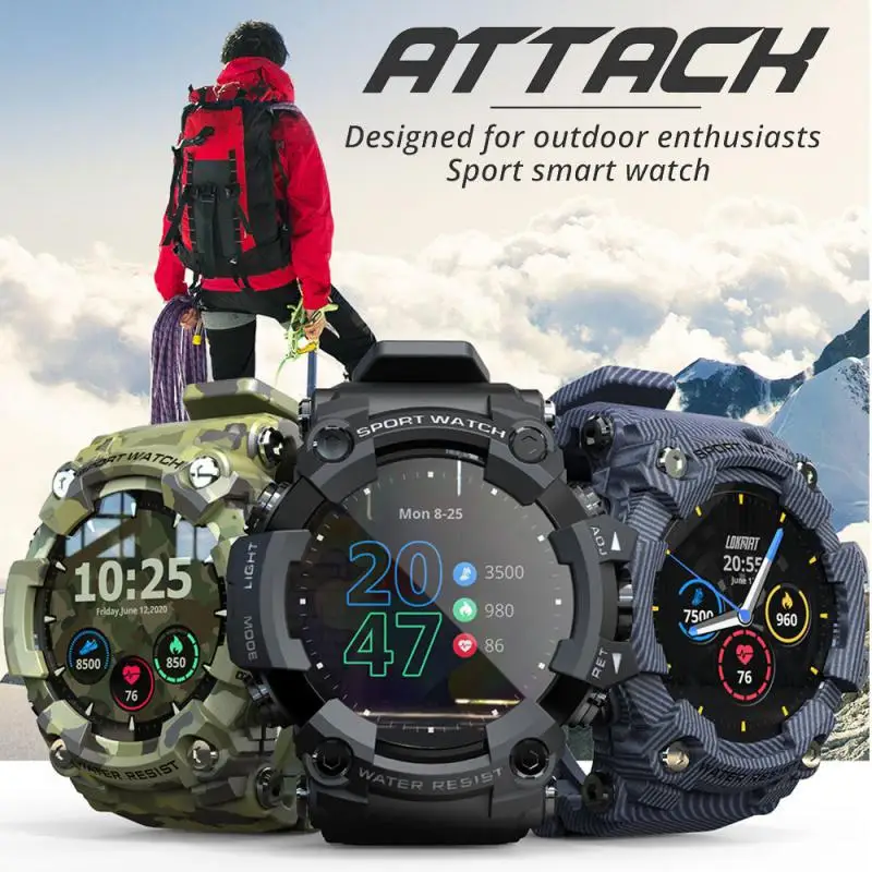 ATTACK Outdoor Smart Watch Men Full Touch Fitness Bracelet Tracker Heart Rate Monitor Remote photo Smartwatch Waterproof
ATTACK Outdoor Smart Watch Men Full Touch Fitness Bracelet Tracker Heart Rate Monitor Remote photo Smartwatch Waterproof