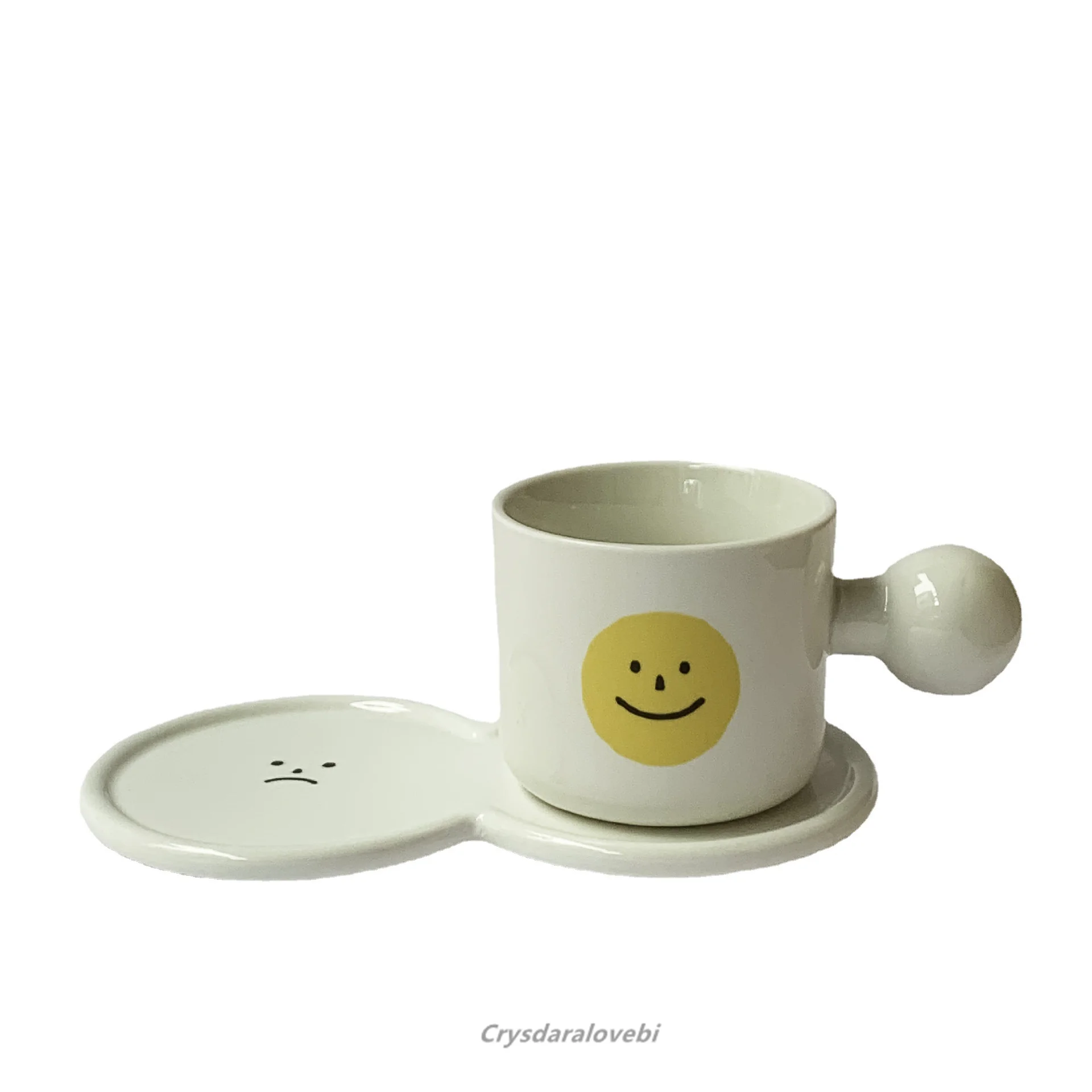 Корейская керамическая чашка со смайликом в мультяшном стиле, Набор кружек, чашка для завтрака, тарелка, набор для послеобеденного чая 
Корейская керамическая чашка со смайликом в мультяшном стиле, Набор кружек, чашка для завтрака, тарелка, набор для послеобеденного чая