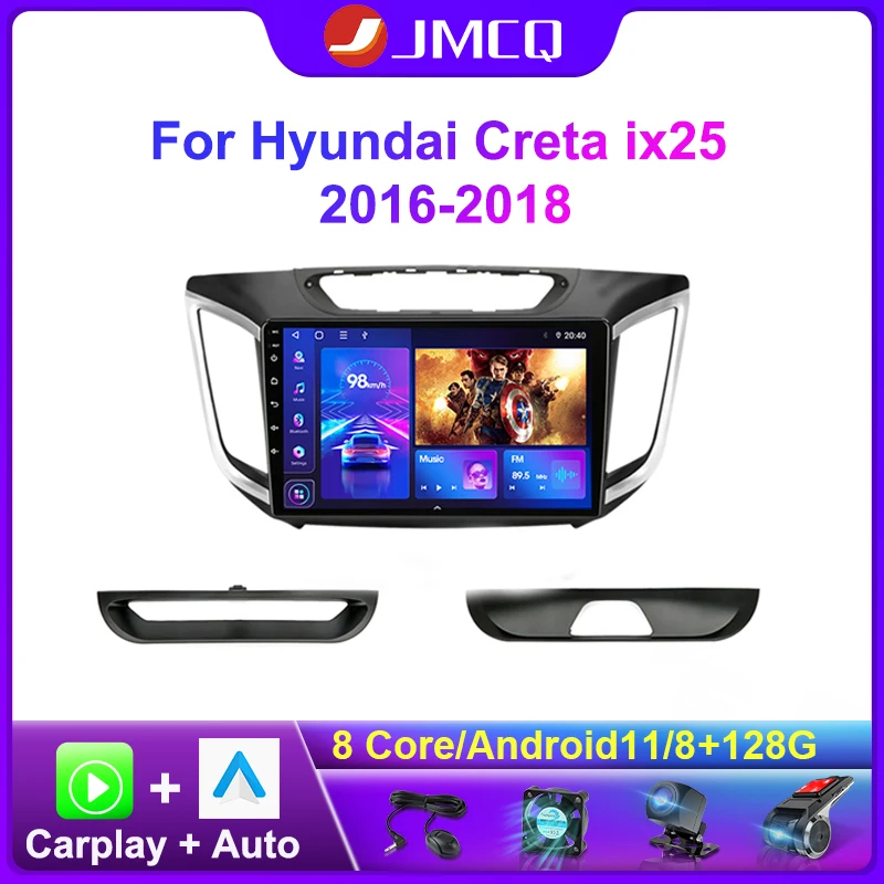 Автомагнитола JMCQ Carplay на Android 11 мультимедийный видеоплеер с GPS-навигацией для Hyundai