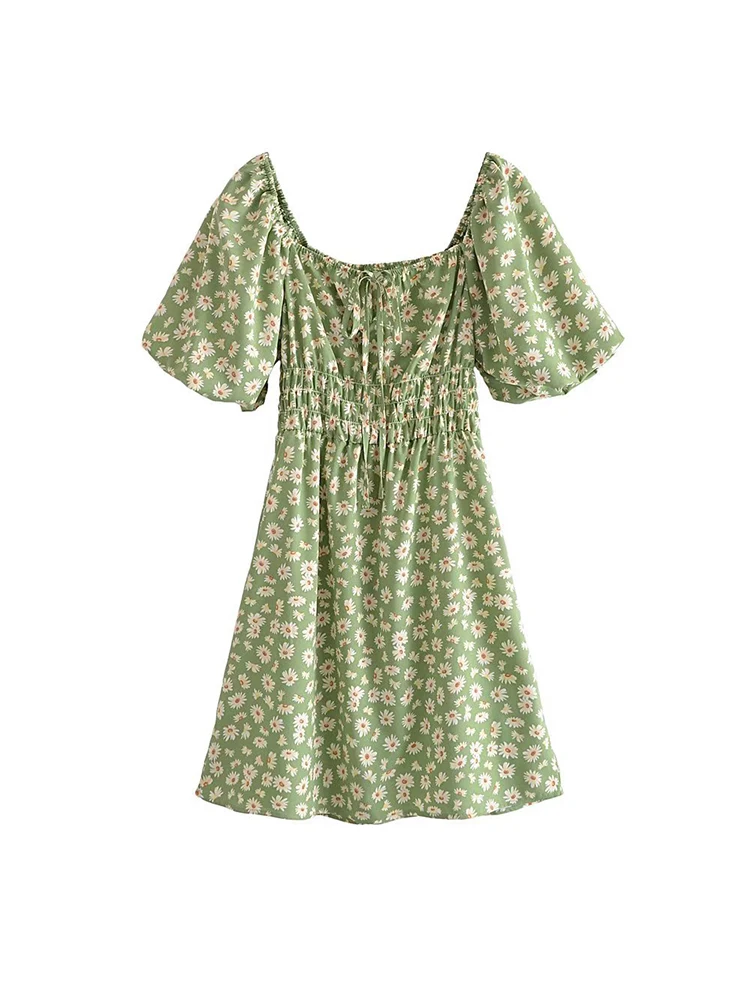 Summer Daisy Print Lace Up Square Collar Dress Women Elastic Waist A-line Mini Dresses 2022 vestidos
Summer Daisy Print Lace Up Square Collar Dress Women Elastic Waist A-line Mini Dresses 2022 vestidos