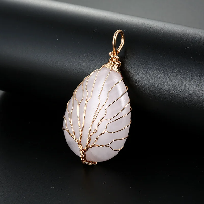 Teardrop Rose Pink Quartz Tree of Life Drop Shape Natural Stone Pendant green Crystal Gold Copper Wire Wrap Handmade Charms
Teardrop Rose Pink Quartz Tree of Life Drop Shape Natural Stone Pendant green Crystal Gold Copper Wire Wrap Handmade Charms