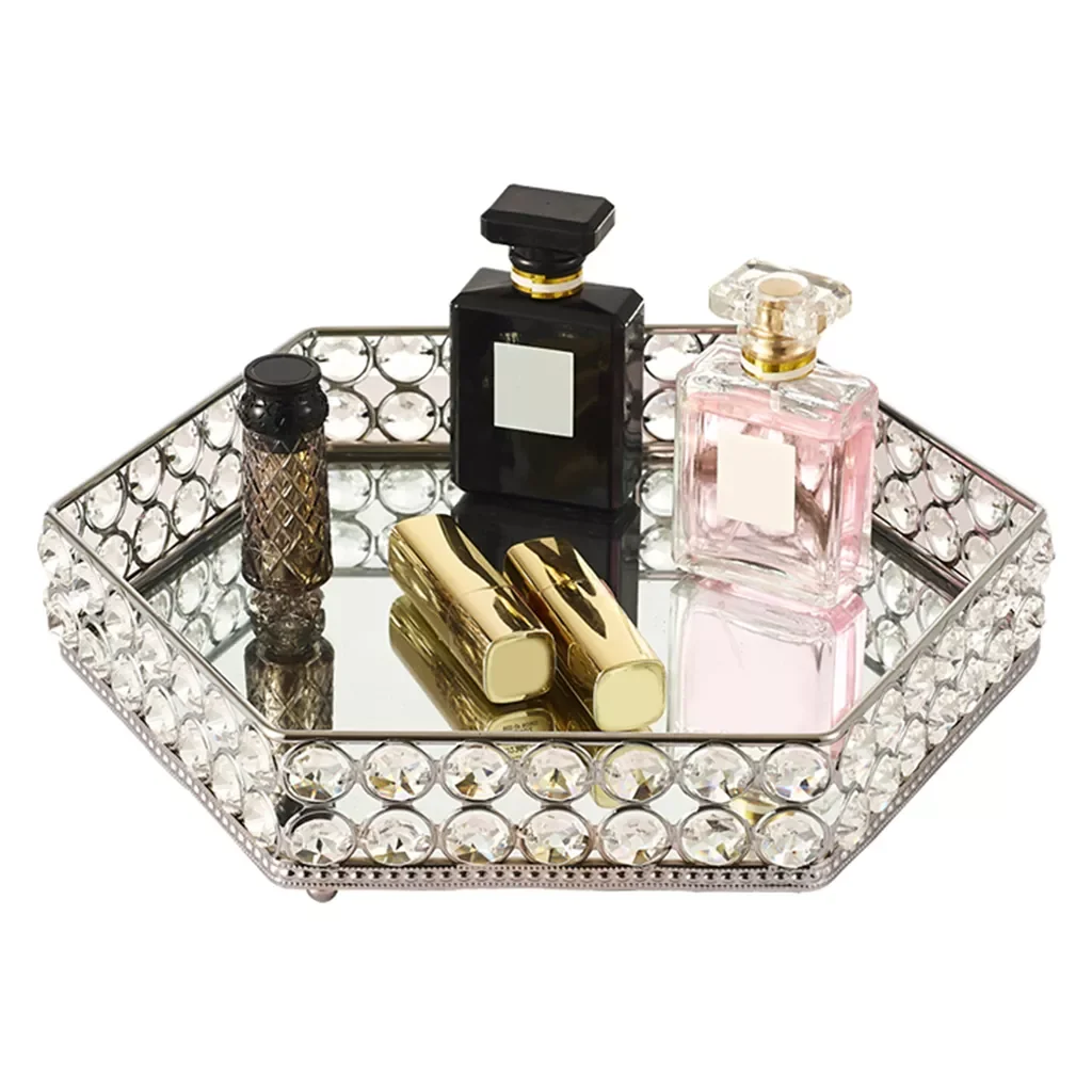 Hex Crystal Vanity Makeup Tray Jewelry Cosmetic Bedroom Decotation Dresser Skin Care Plate
Hex Crystal Vanity Makeup Tray Jewelry Cosmetic Bedroom Decotation Dresser Skin Care Plate