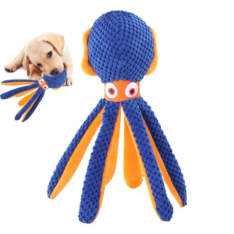 

Squeaky Octopus Dog Toys Cat Pet Plushie Supplies Toy Interactive Stuffing Dog Plush Toy Dog Interactive Teething Plush Chew Toy