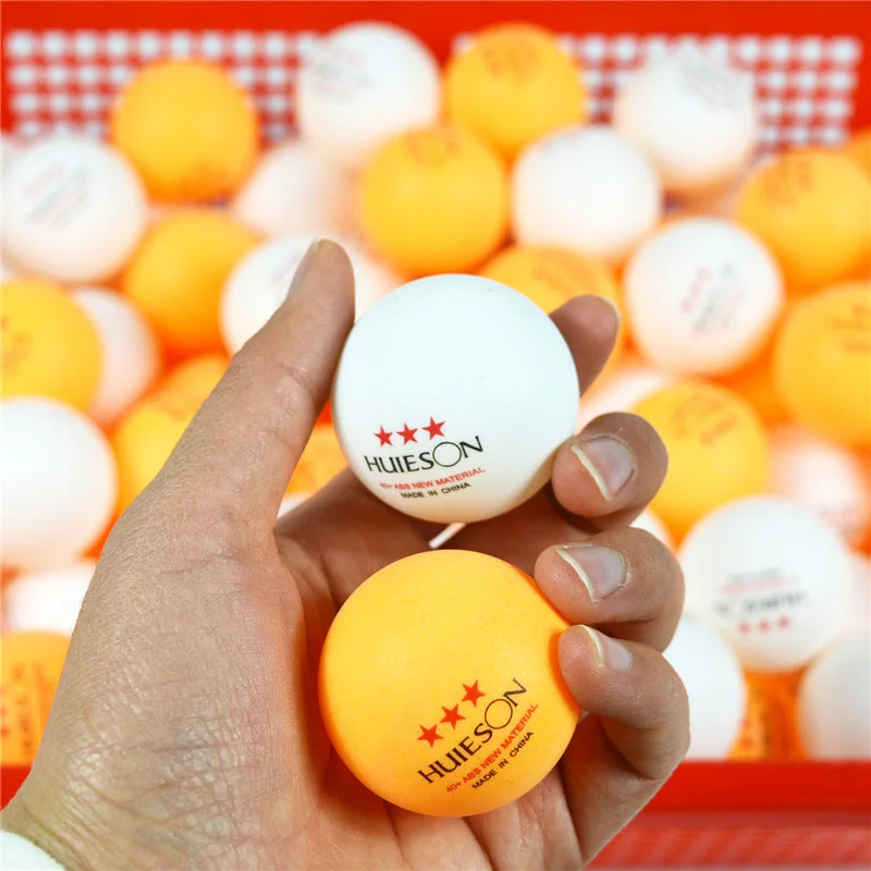 Мячи Huieson для настольного тенниса 3 звезды 40 мм + 100 г белые оранжевые из