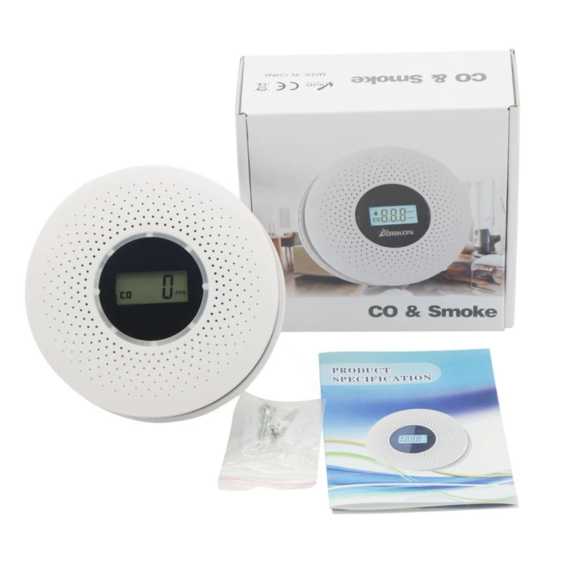 Smoke Detector & Carbon Monoxide Alarm CO Smoke Alarm Detector Battery Operated LCD Display with Low Battery Alarm
Smoke Detector & Carbon Monoxide Alarm CO Smoke Alarm Detector Battery Operated LCD Display with Low Battery Alarm