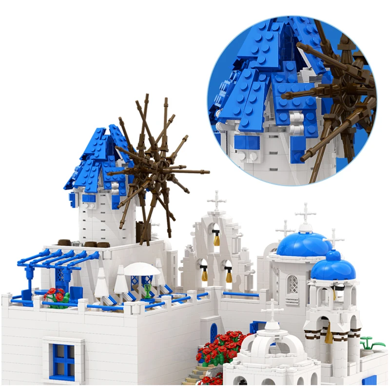 Конструктор MOC средневековые времена, Греция, Эгейский море, Санторини, город, набор строительных блоков, остров Святого Теры, белый синий до...
Конструктор MOC средневековые времена, Греция, Эгейский море, Санторини, город, набор строительных блоков, остров Святого Теры, белый синий до...