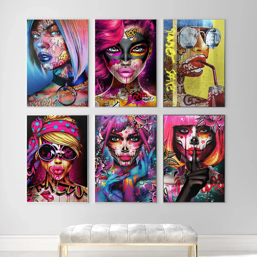 Graffiti Woman Face Portrait Pop Art Canvas Posters Fashion Street Wall Art Painting Picture For Living Room Home Decoration
Graffiti Woman Face Portrait Pop Art Canvas Posters Fashion Street Wall Art Painting Picture For Living Room Home Decoration