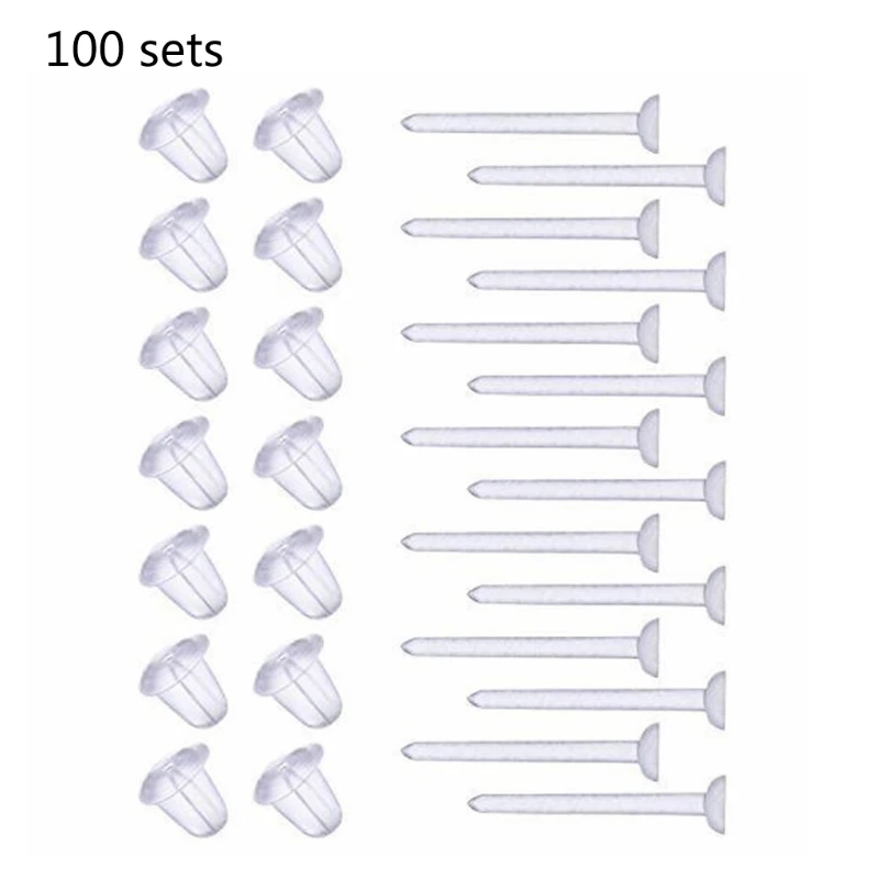 Q81D Earring Backs & Plastic Earring Post Kit Total 100 Sets Transparent Earrings Pin Studs for Work Sports Jewelry Making 
Q81D Earring Backs & Plastic Earring Post Kit Total 100 Sets Transparent Earrings Pin Studs for Work Sports Jewelry Making