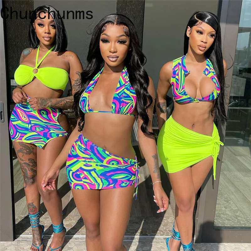 2022 Summer women Sexy Halter Crop Top Printed Skirt Swimsuit 2 Pcs Fluorescent Wrap Chest Bathing Suit Bohemian Beach Swimwear
2022 Summer women Sexy Halter Crop Top Printed Skirt Swimsuit 2 Pcs Fluorescent Wrap Chest Bathing Suit Bohemian Beach Swimwear