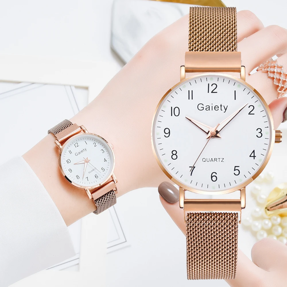 Fashion Women Watches Simple Vintage Small Dial Watch Sweet Magnet Mesh Strap Sports Rose Gold Wrist Clock Gift Reloj Mujer
Fashion Women Watches Simple Vintage Small Dial Watch Sweet Magnet Mesh Strap Sports Rose Gold Wrist Clock Gift Reloj Mujer