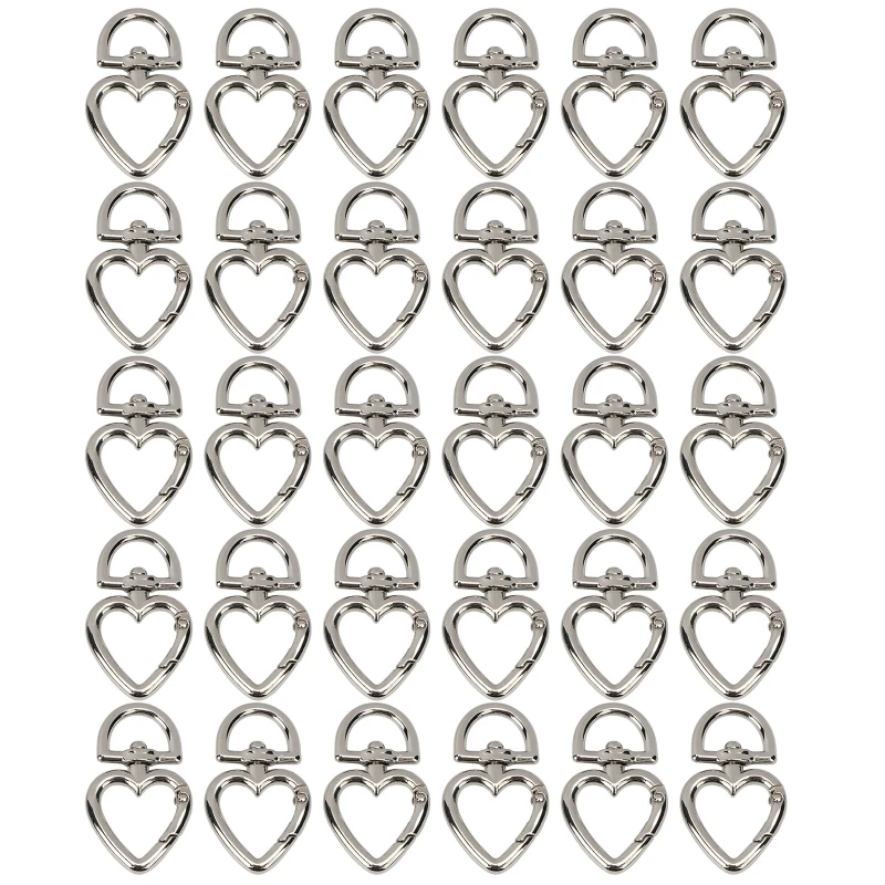 30 Pieces Zinc Alloy Heart Shape Swivel Buckles Trigger Spring Keyring Buckle Clasps Hooks Open Ring Key Ring Durable
30 Pieces Zinc Alloy Heart Shape Swivel Buckles Trigger Spring Keyring Buckle Clasps Hooks Open Ring Key Ring Durable
