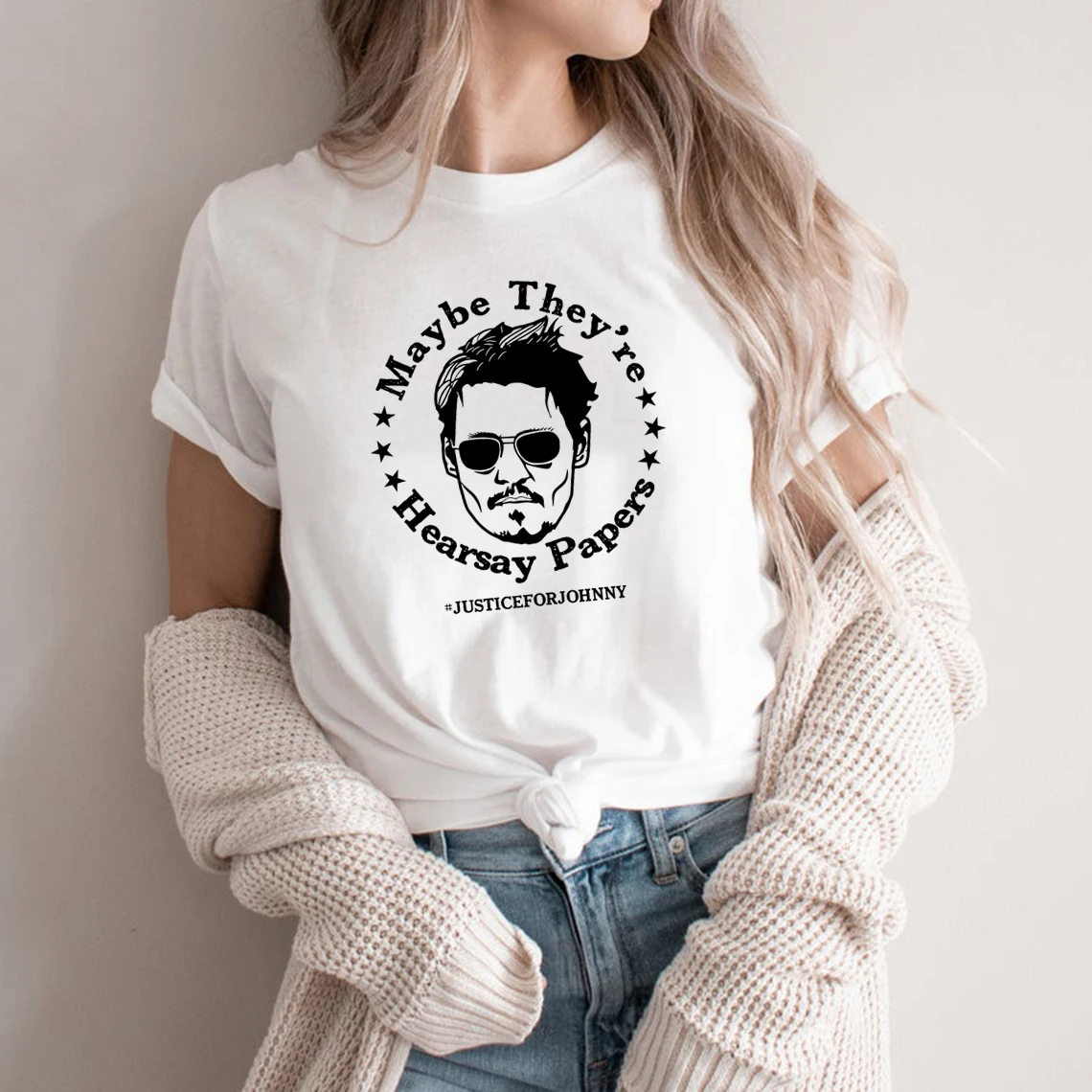 Maybe They're Hearsay Papers T Shirt Justice for Johnny T-shirts Unisex Vintage T-shirt Johnny Depp T-Shirt Short Sleeve Top Tee
Maybe They're Hearsay Papers T Shirt Justice for Johnny T-shirts Unisex Vintage T-shirt Johnny Depp T-Shirt Short Sleeve Top Tee