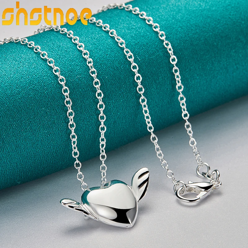 925 Sterling Silver 16-30 Inch Chain Love Heart Wings Pendant Necklace For Women Engagement Wedding Gift Fashion Charm Jewelry
925 Sterling Silver 16-30 Inch Chain Love Heart Wings Pendant Necklace For Women Engagement Wedding Gift Fashion Charm Jewelry